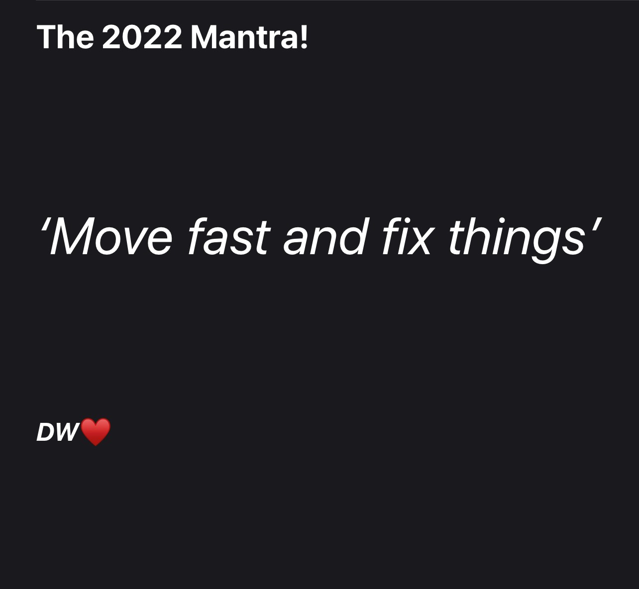 Move Fast & Fix Things